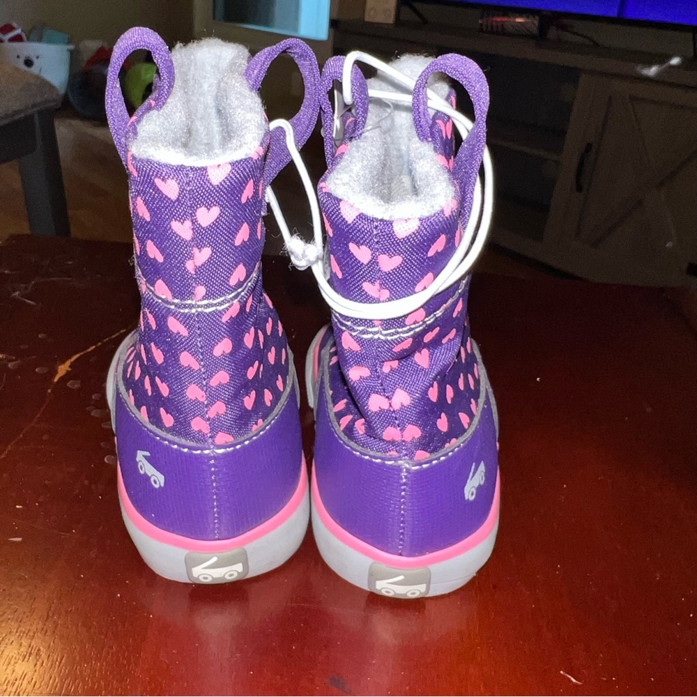 See Kai Run Kids Boots in Purple with Pink Hearts - Picture 2 of 16